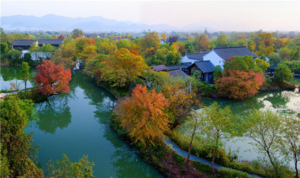 西溪周家村入口 著名电影《非诚勿扰》取景地